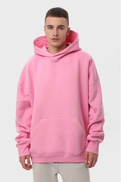Худи оверсайз мужское розовое утеплённое RAY OVERSIZE U0404 UNISEX