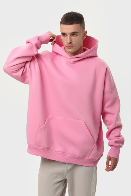 Худи оверсайз мужское розовое утеплённое RAY OVERSIZE U0404 UNISEX