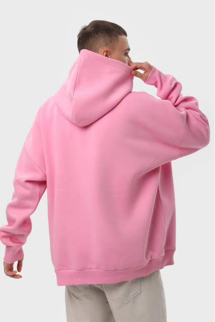 Худи оверсайз мужское розовое утеплённое RAY OVERSIZE U0404 UNISEX